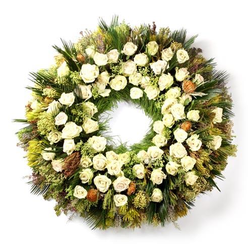Coroa Funeral  Rosas  Brancas 