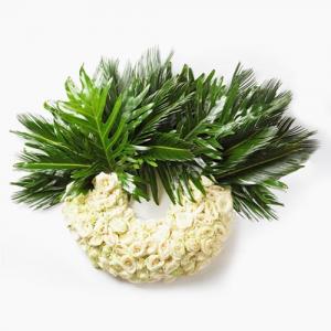Coroa de Funeral com rosas brancas Premium II